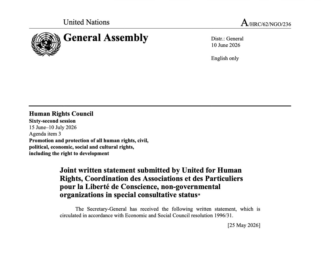Written Statement Submitted To U N Human Rights Co